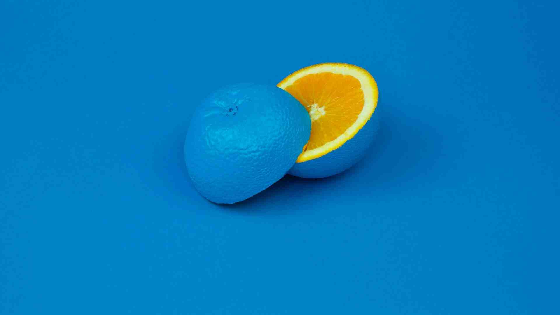 Sweet lime in blue color with cut pieces 